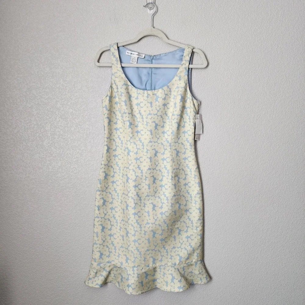NOVELLO BLOOM 90s‎ Floral Mini Dress Pastel Blue Coquette Size 4 NEW - Picture 10 of 10